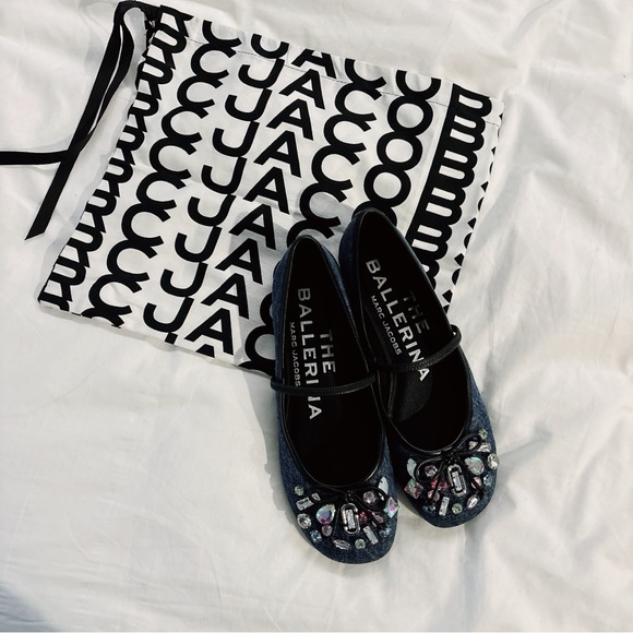 Marc Jacobs The Gem Denim Sabrina Ballerina - Picture 2 of 9